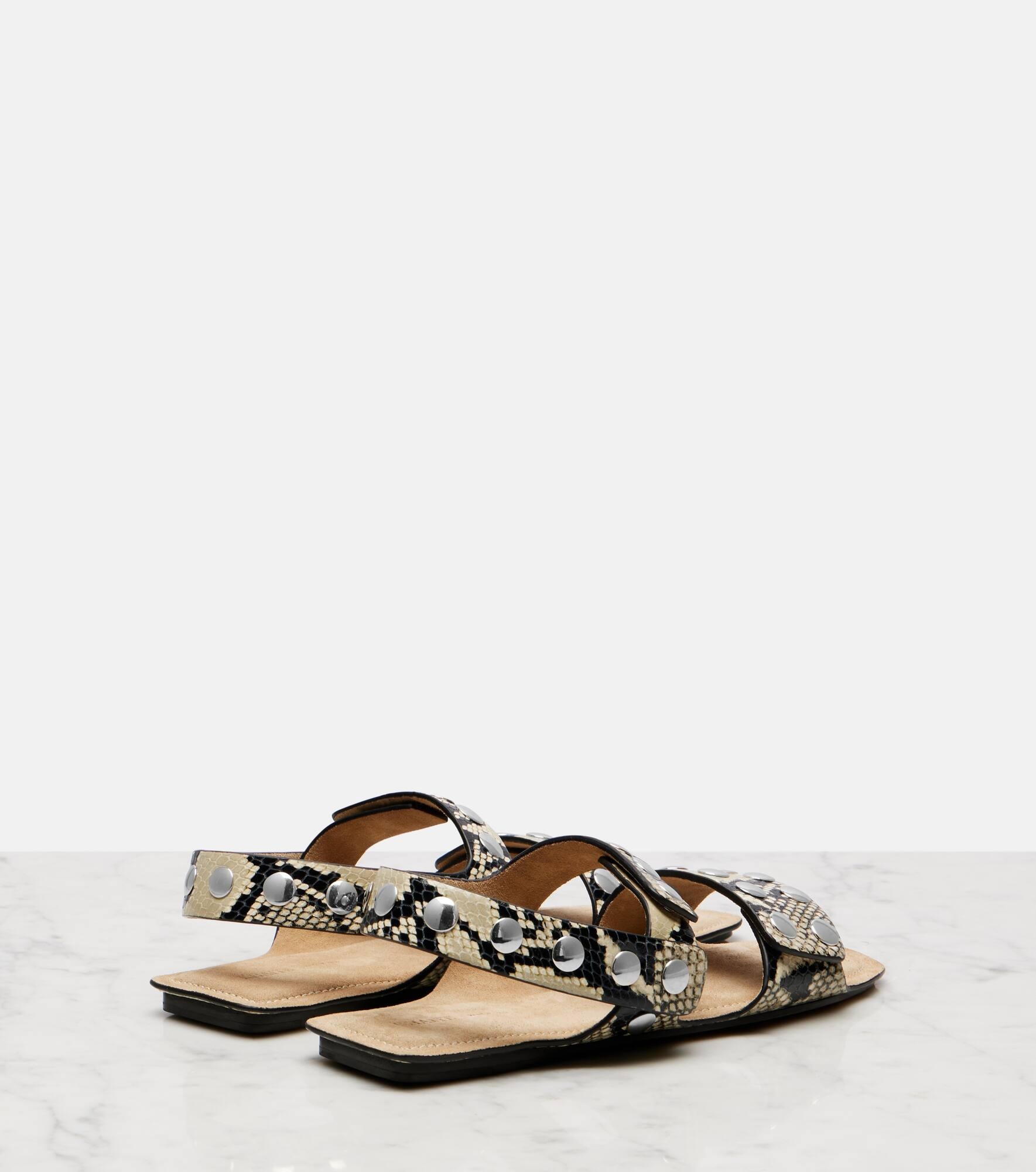 Boden snake-effect leather sandals - 2