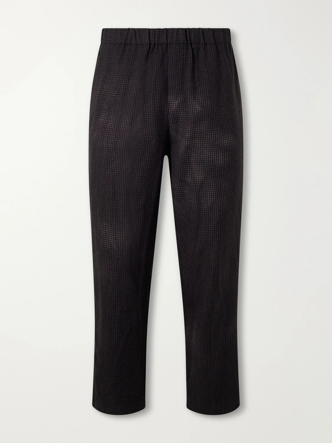 Straight-Leg Garment-Dyed Houndstooth Wool Trousers - 1