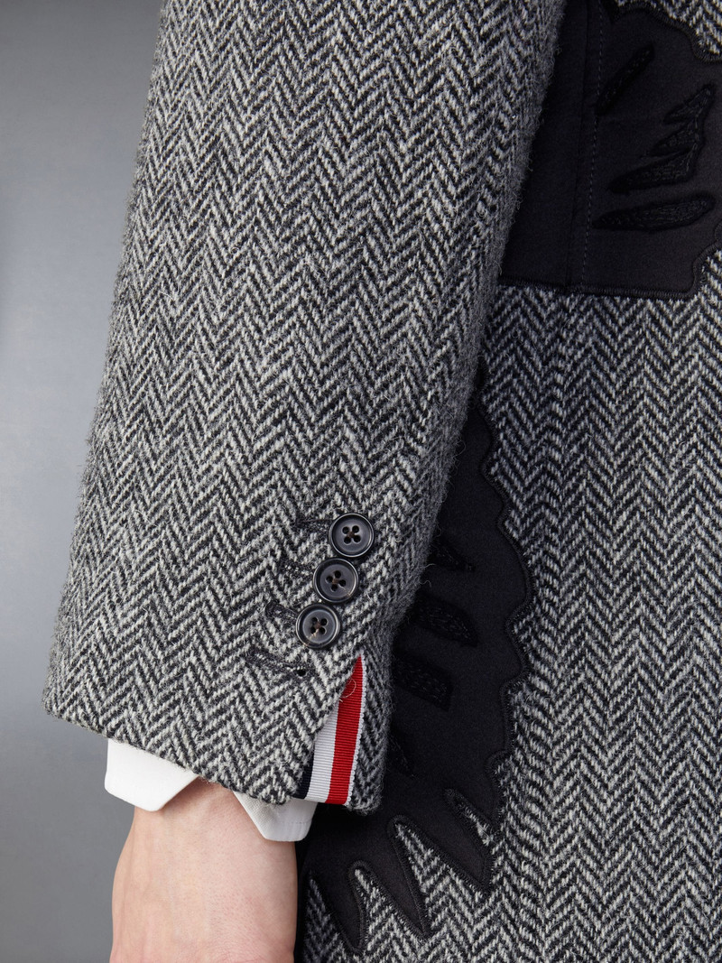 Herringbon Harris Raven Elongated Sack Overcoat 4