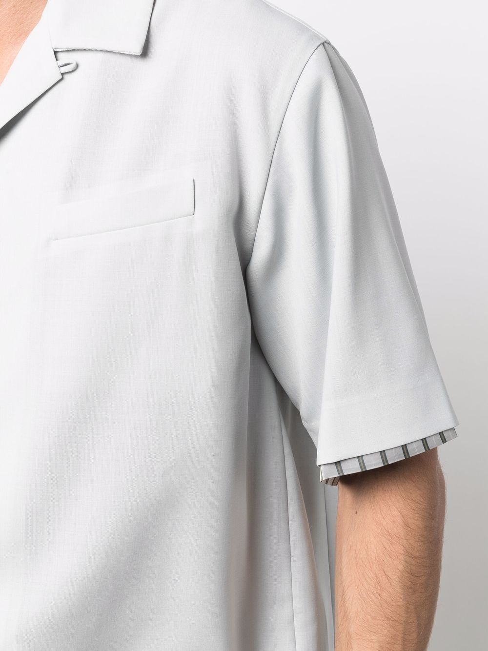 layered-detail short-sleeve shirt - 5
