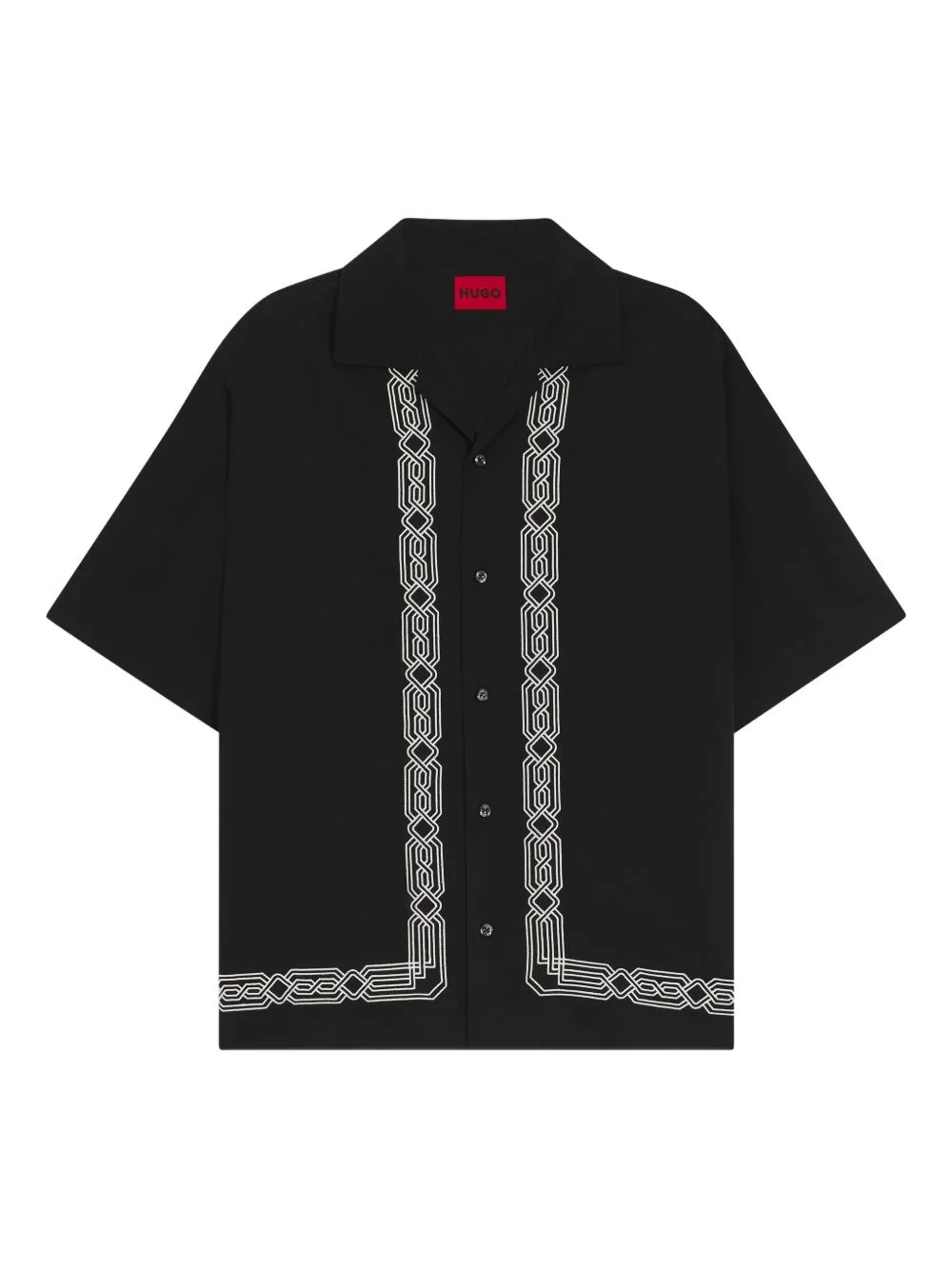 short-sleeve border-detail shirt - 1