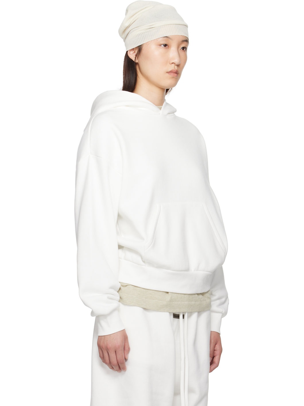 White Classic Fit Hoodie - 2