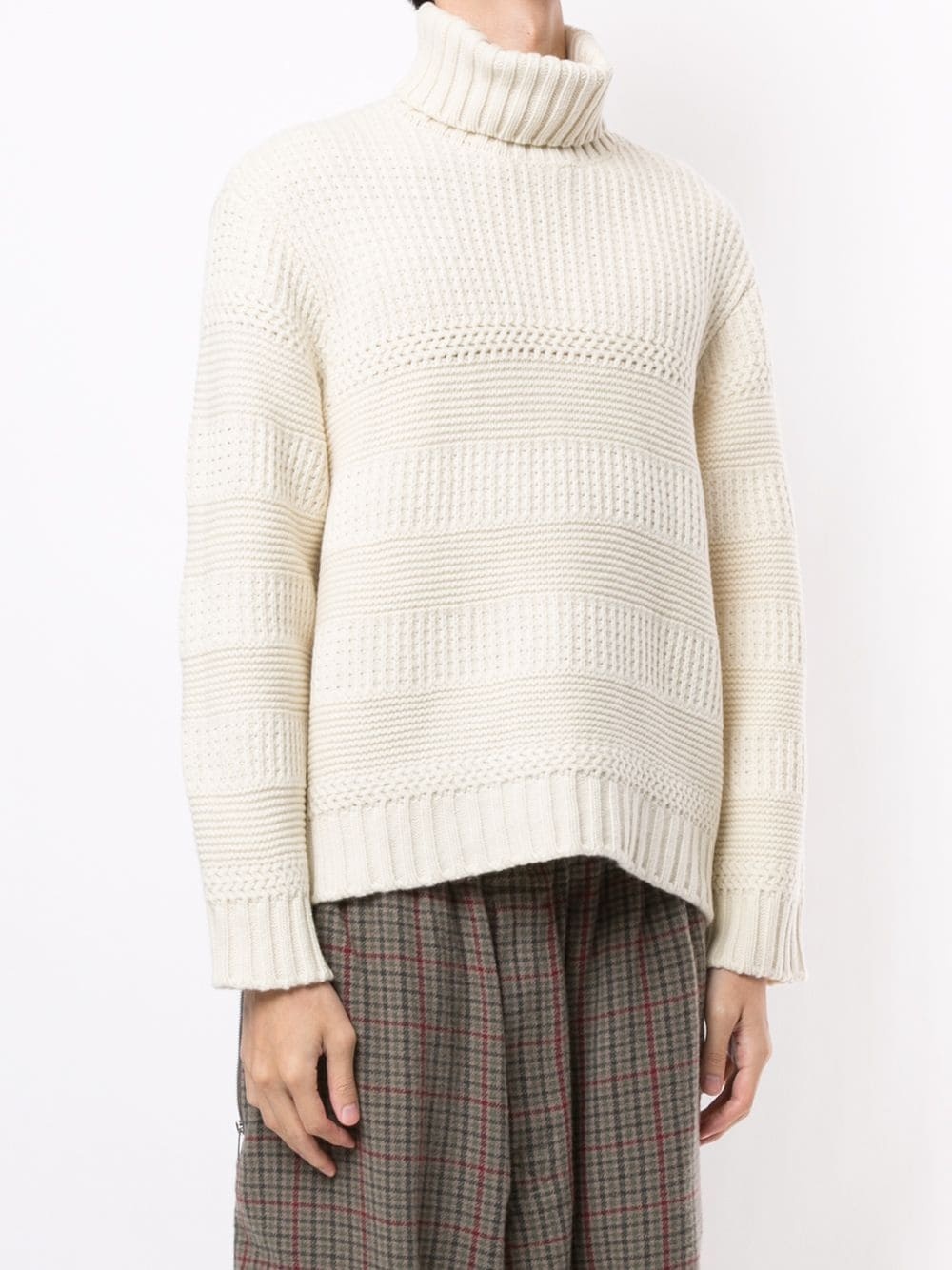 roll neck chunky knit jumper - 3