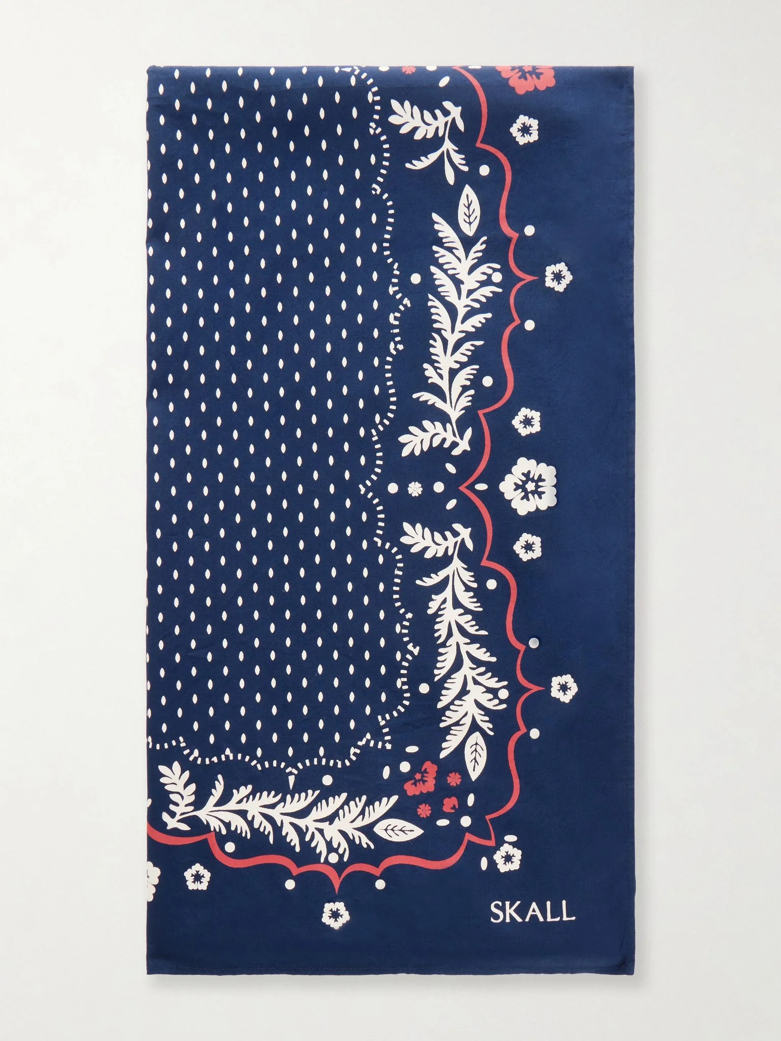 Juniper printed organic cotton scarf Navy - 1