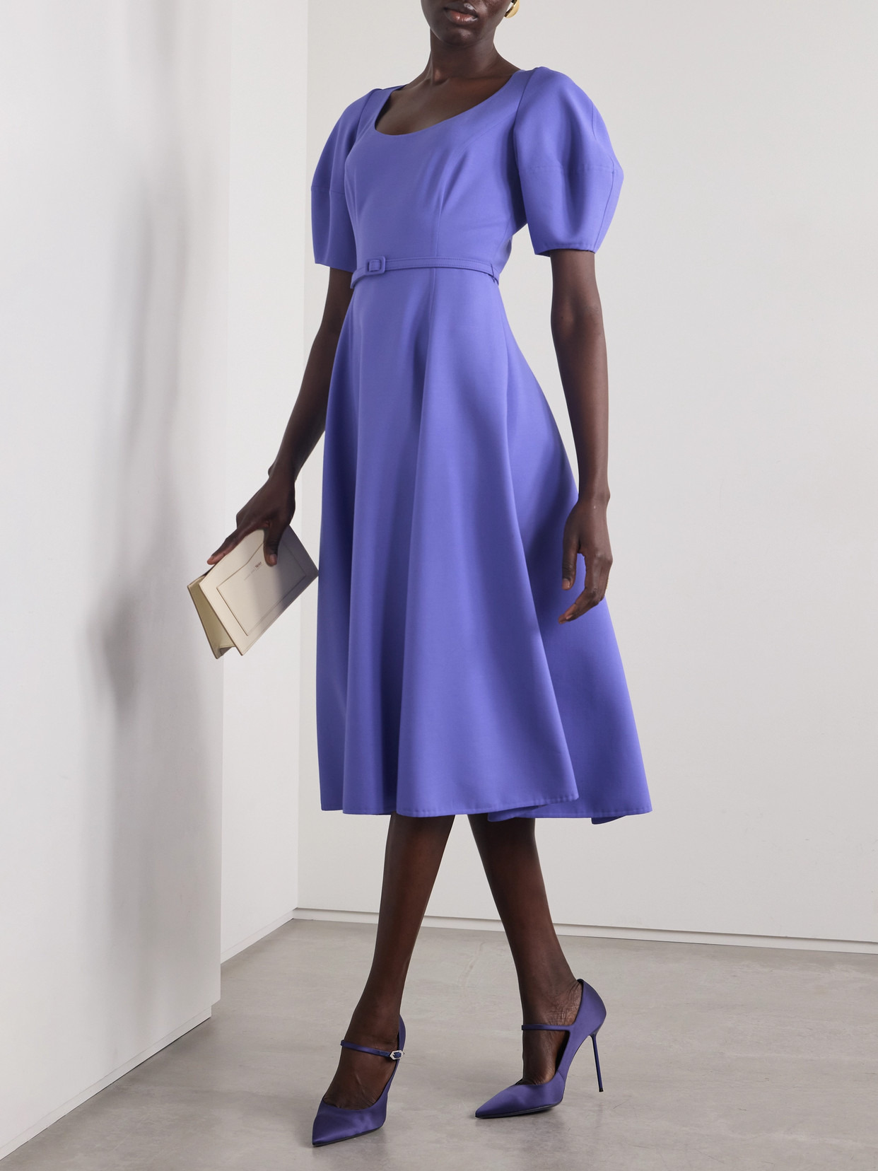 Belted Wool-blend Midi Dress - 2