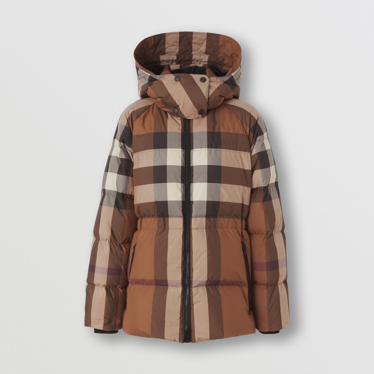 Detachable Hood Check Puffer Jacket - 4