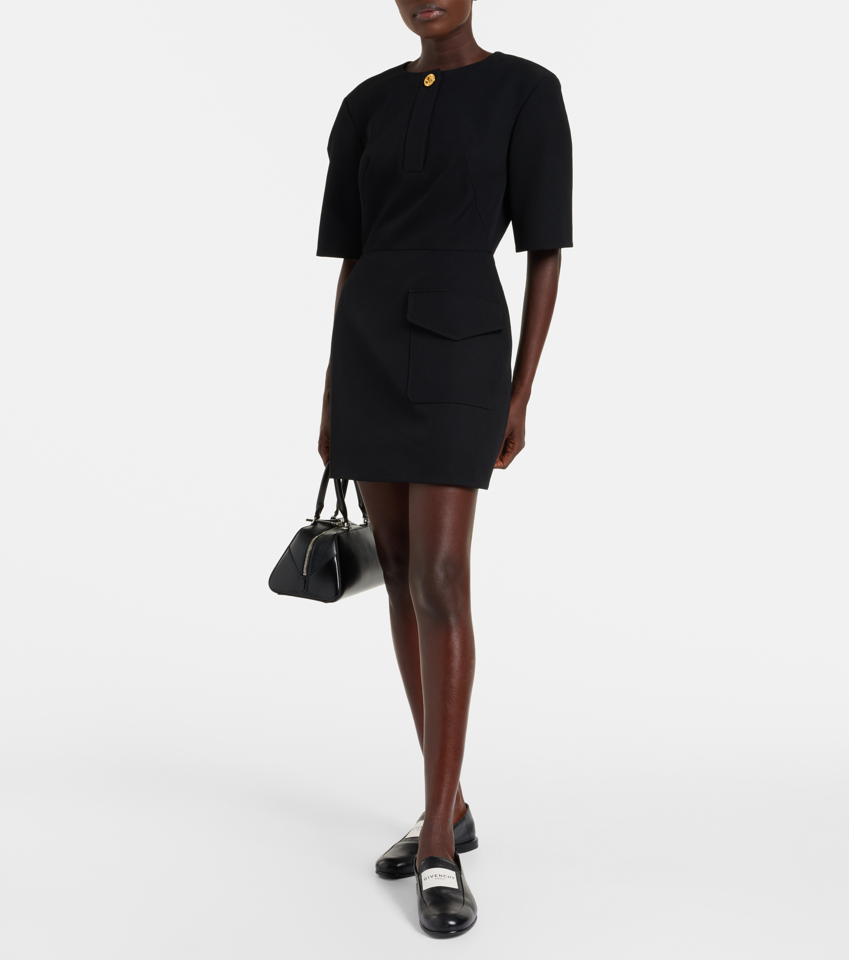 Wool grain de poudre minidress - 2