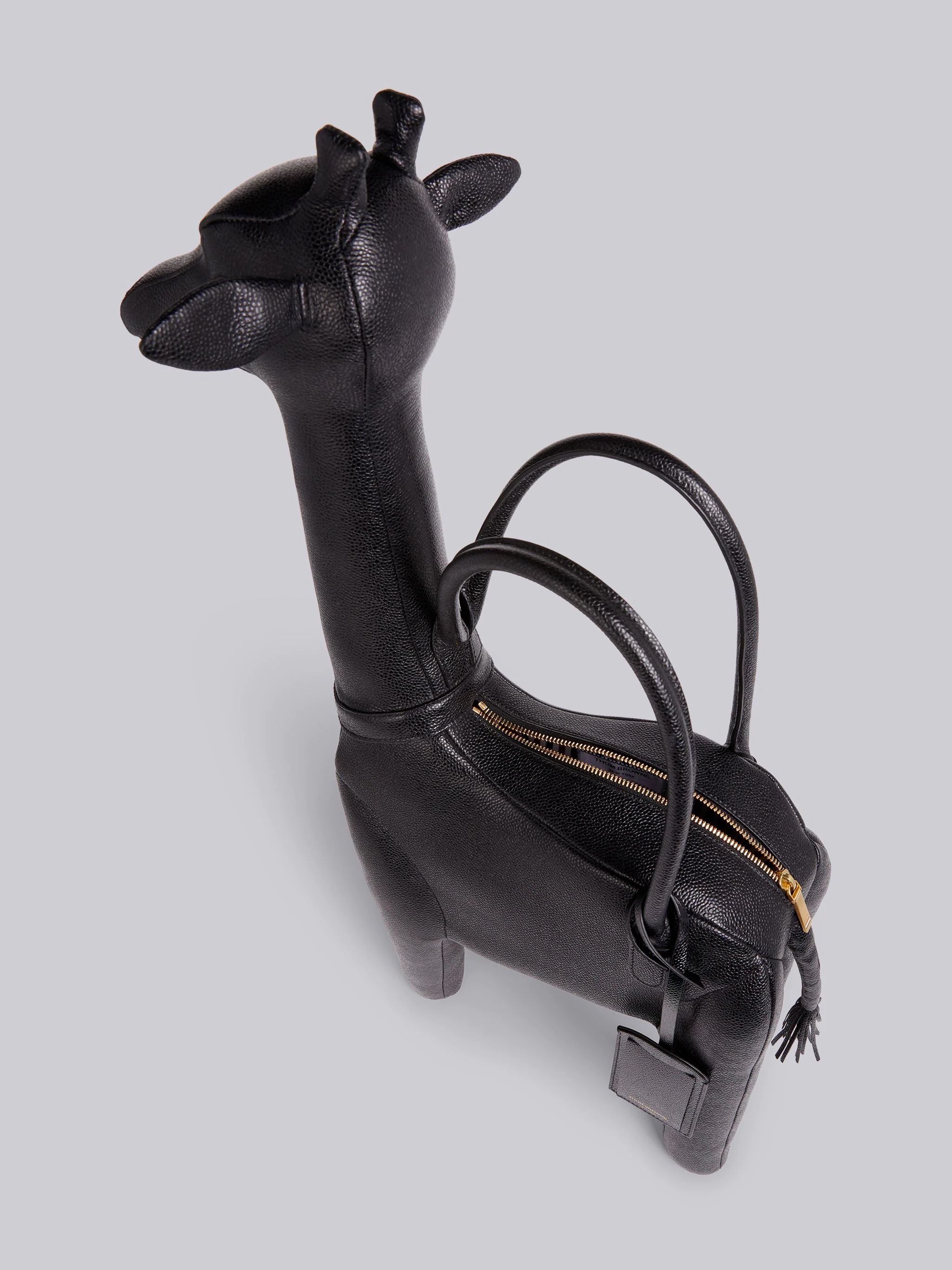 Black Pebbled Calfskin Giraffe Bag - 5