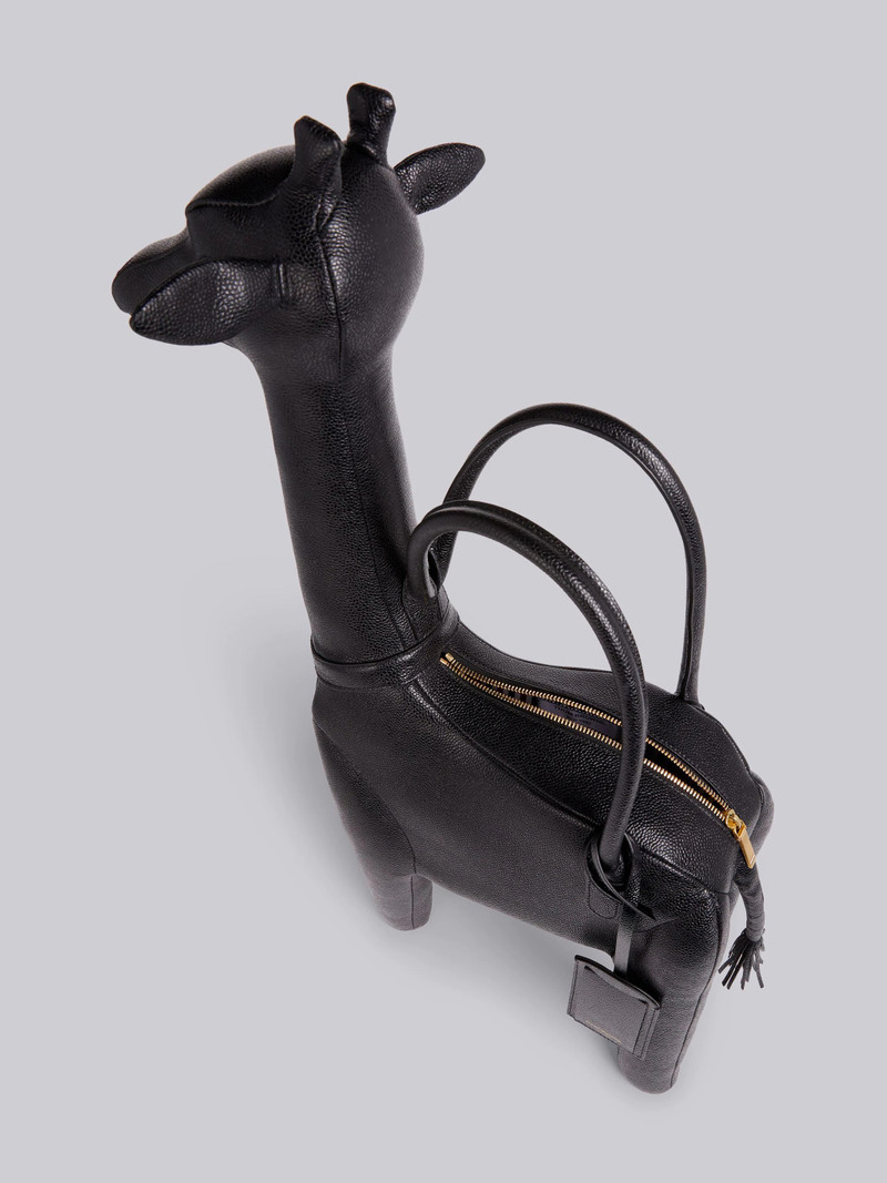 Black Pebbled Calfskin Giraffe Bag 5