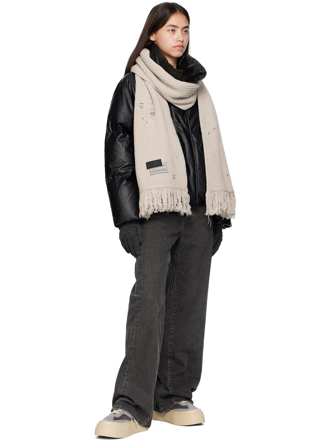 Beige Wool Scarf - 3