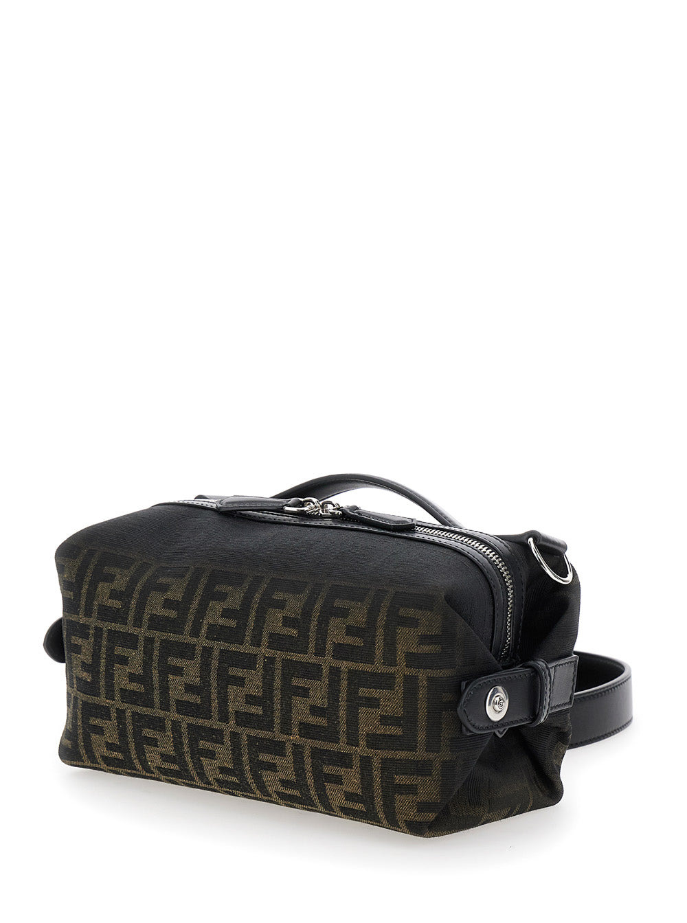 Fendi Men 'Siesta' Brown Small Handbag With Removable Shoulder Strap And All-Over Ff Motif In Leathe - 2