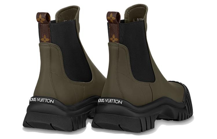 (WMNS) LOUIS VUITTON Ruby Flat Ankle Boots 'Olive Green' 1ABUIG - 4