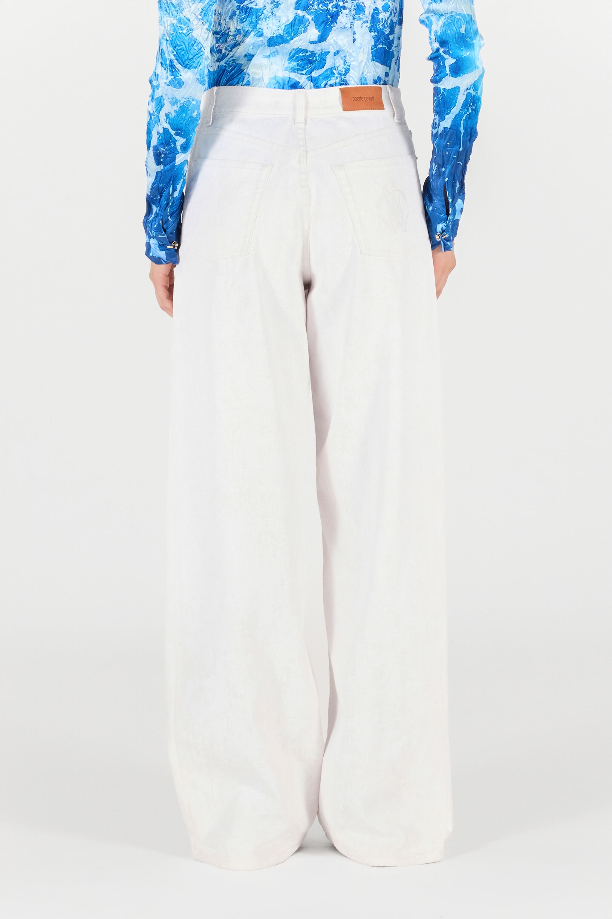 Wide Leg Denim Trousers - 3