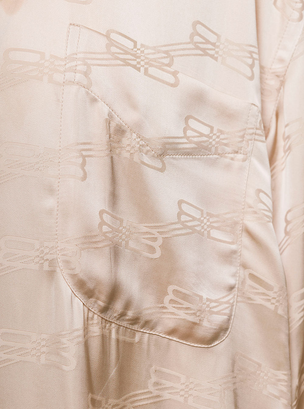 Balenciaga Women Beige Shirt With Logo Pattern In Viscose Woman - 3