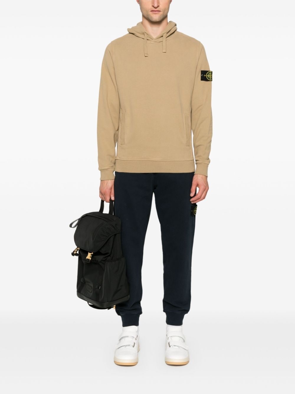 Compass-badge cotton hoodie - 2