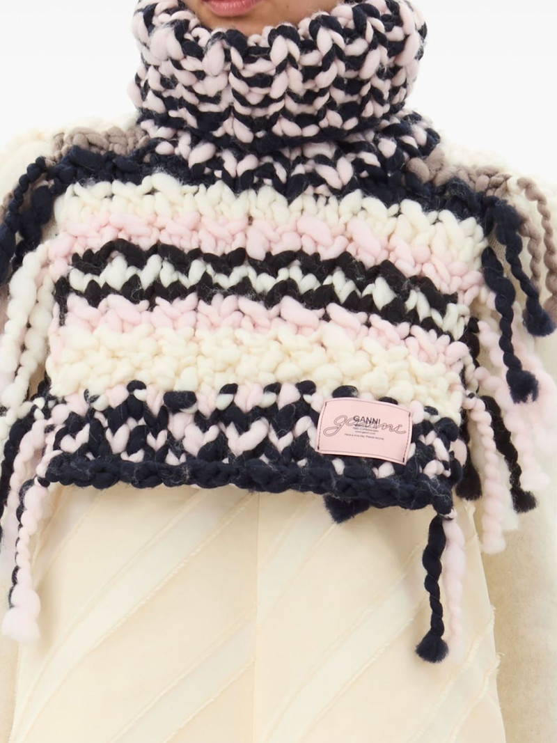 GANNI crochet-knit wool neck warmer outlook