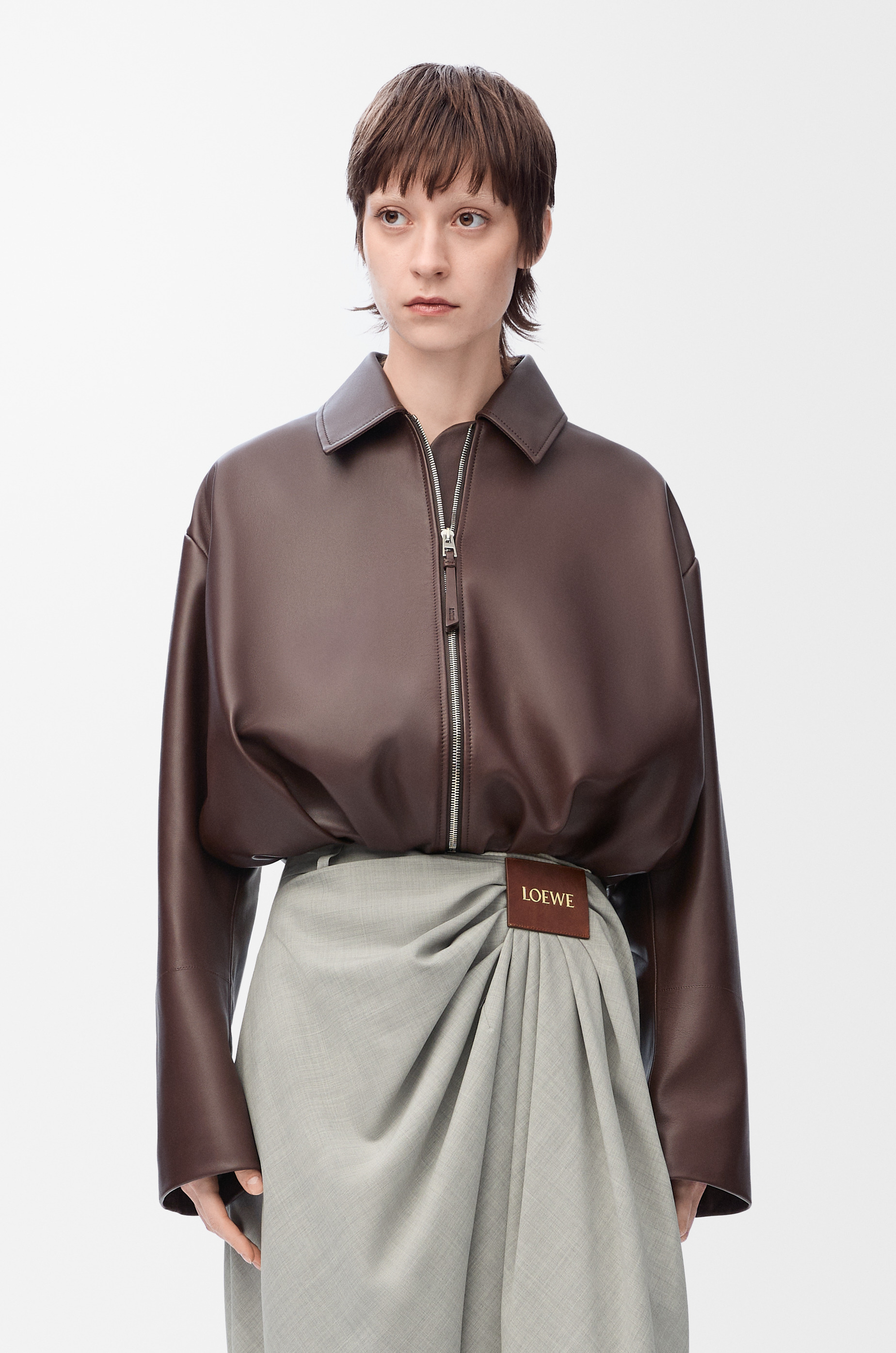 Draped jacket in nappa lambskin - 4