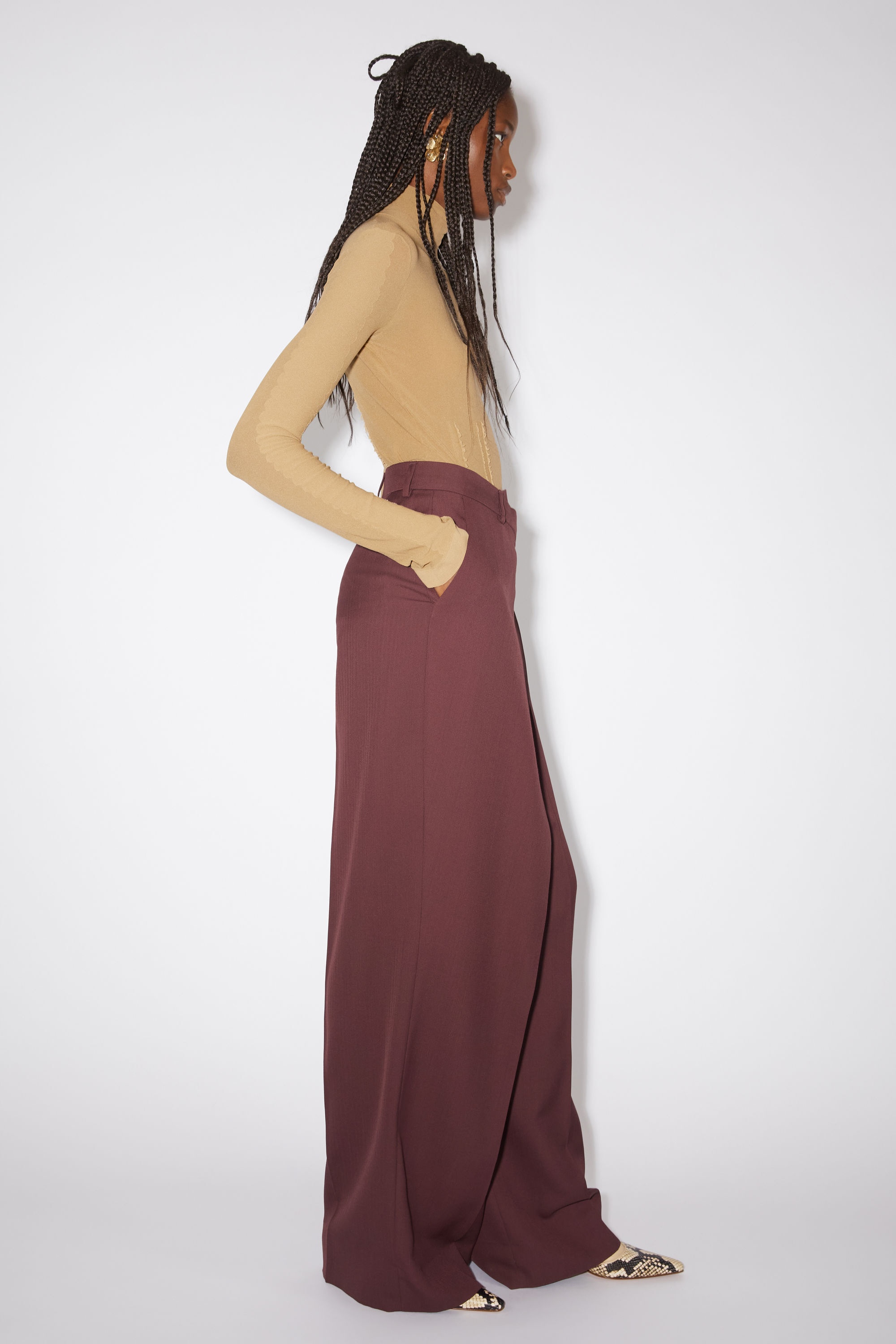 Tailored wrap trousers - Aubergine purple - 4