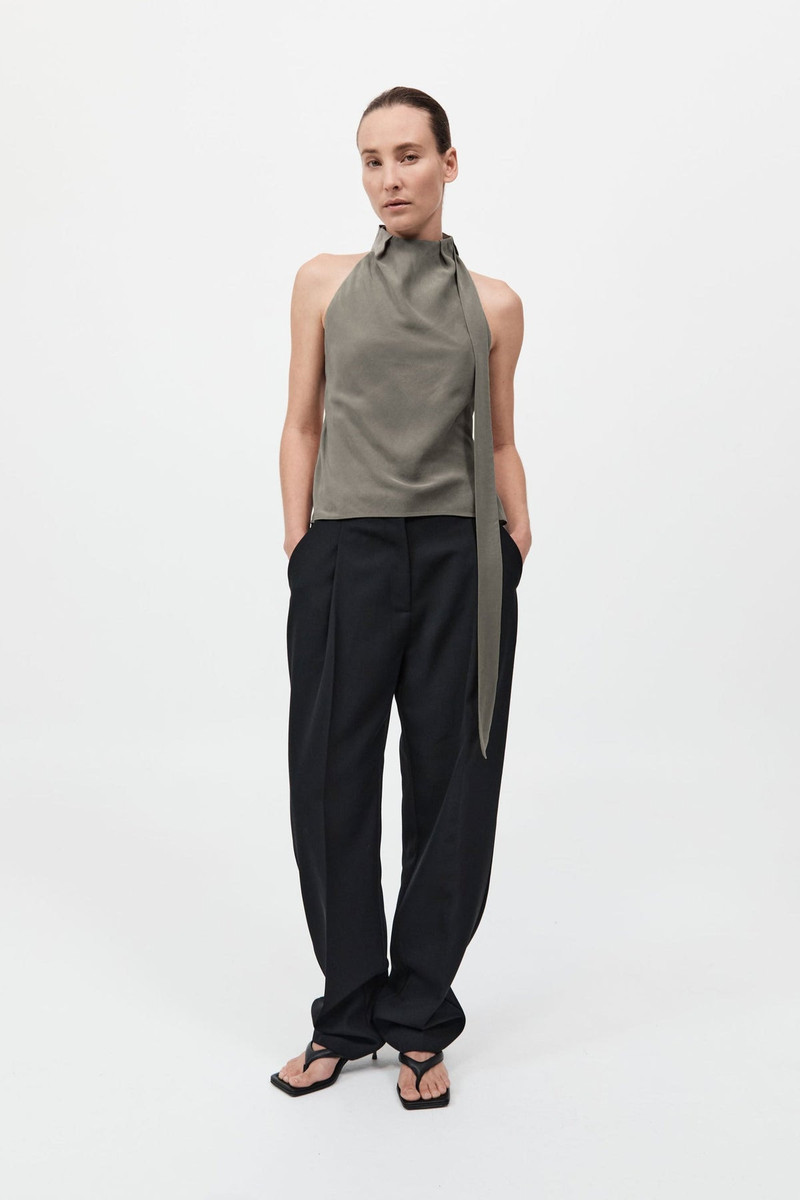 Silk Scarf Top - Smokey Olive 3