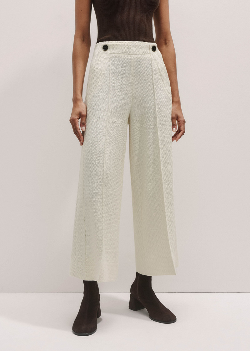 Textured High Waist Culotte Pant 1