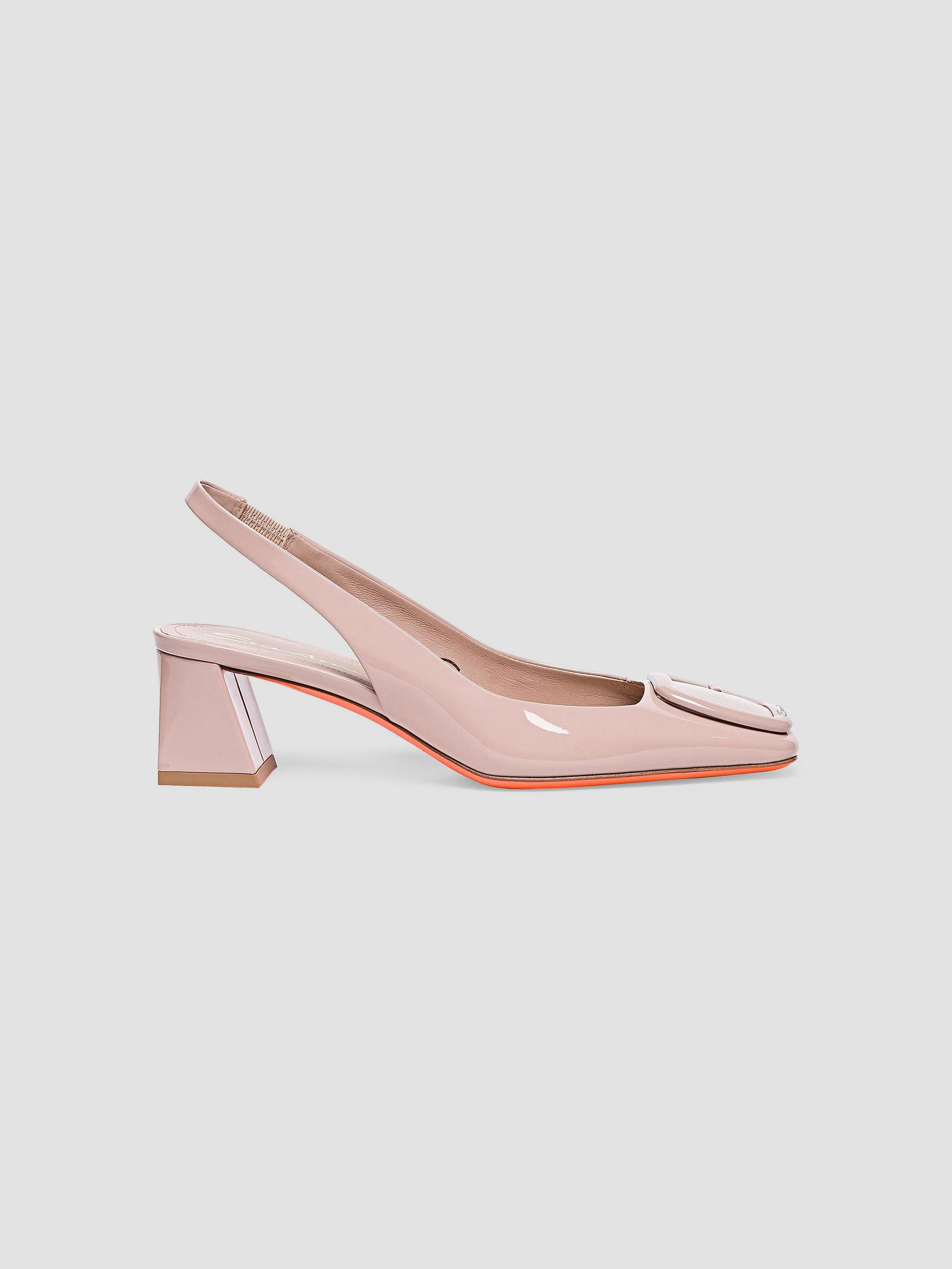 Women's 50MM Patent Leather Block-Heel Pumps - Beige - 1