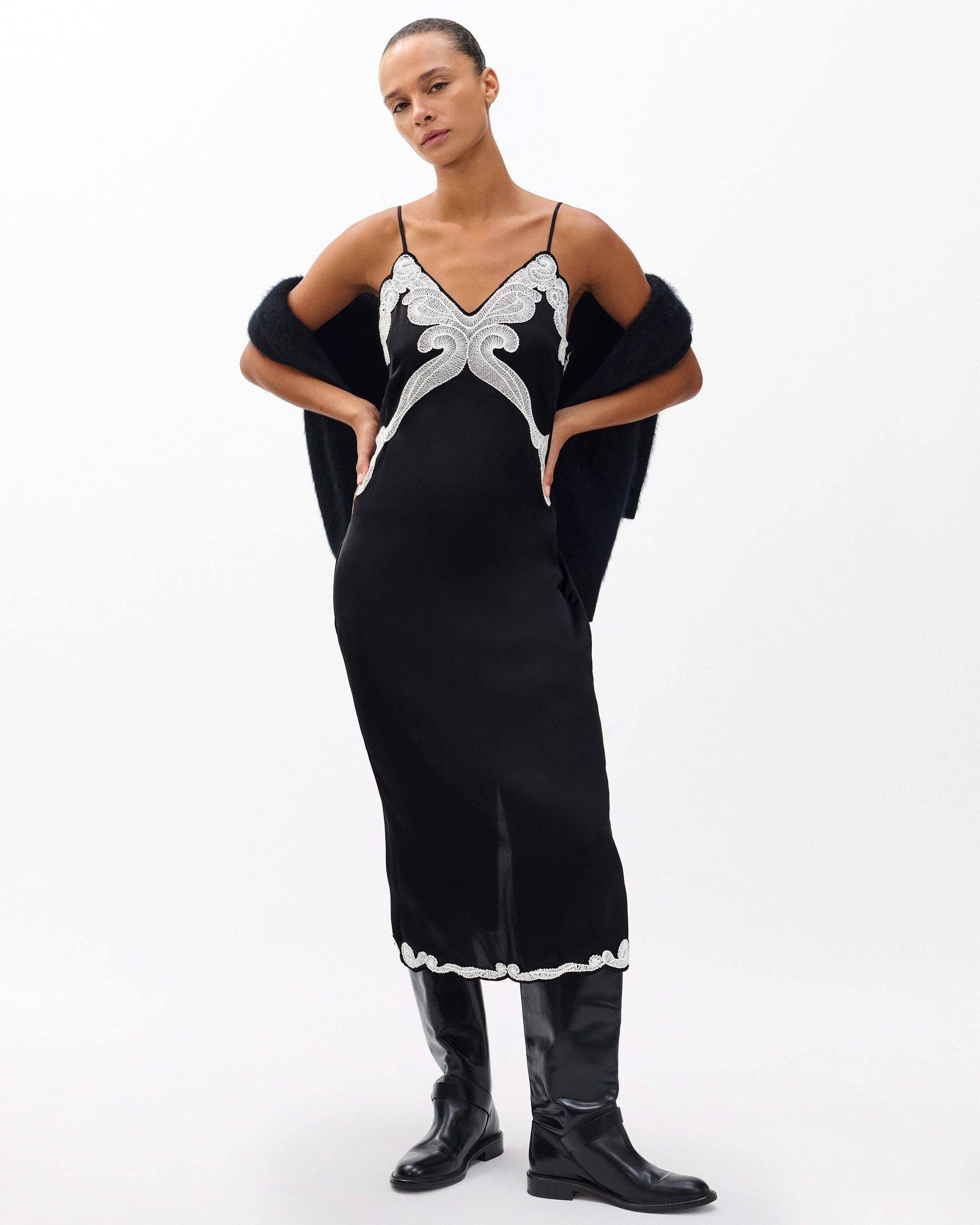 Ann Embroidered Slip Dress - 2