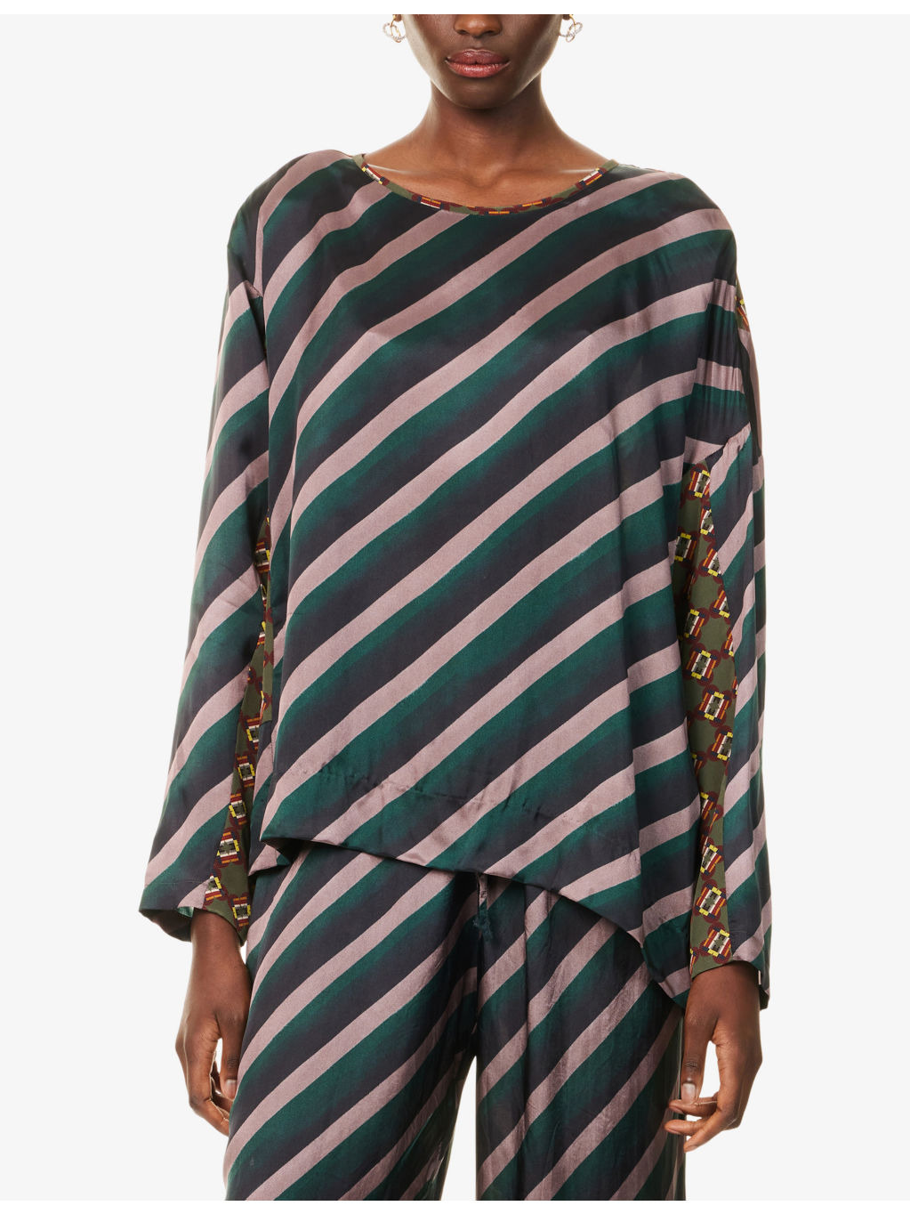 Printed Relaxed-Fit Silk-Blend Top - 3
