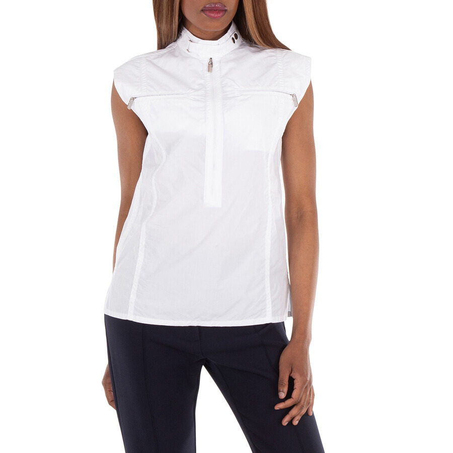 Burberry Half-Zip High-Neck Cotton Tank Top - 3