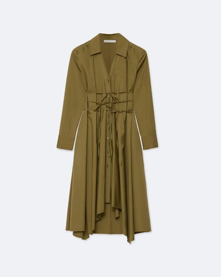 MARLEY ASYMMETRIC COTTON-POPLIN SHIRT DRESS - 1