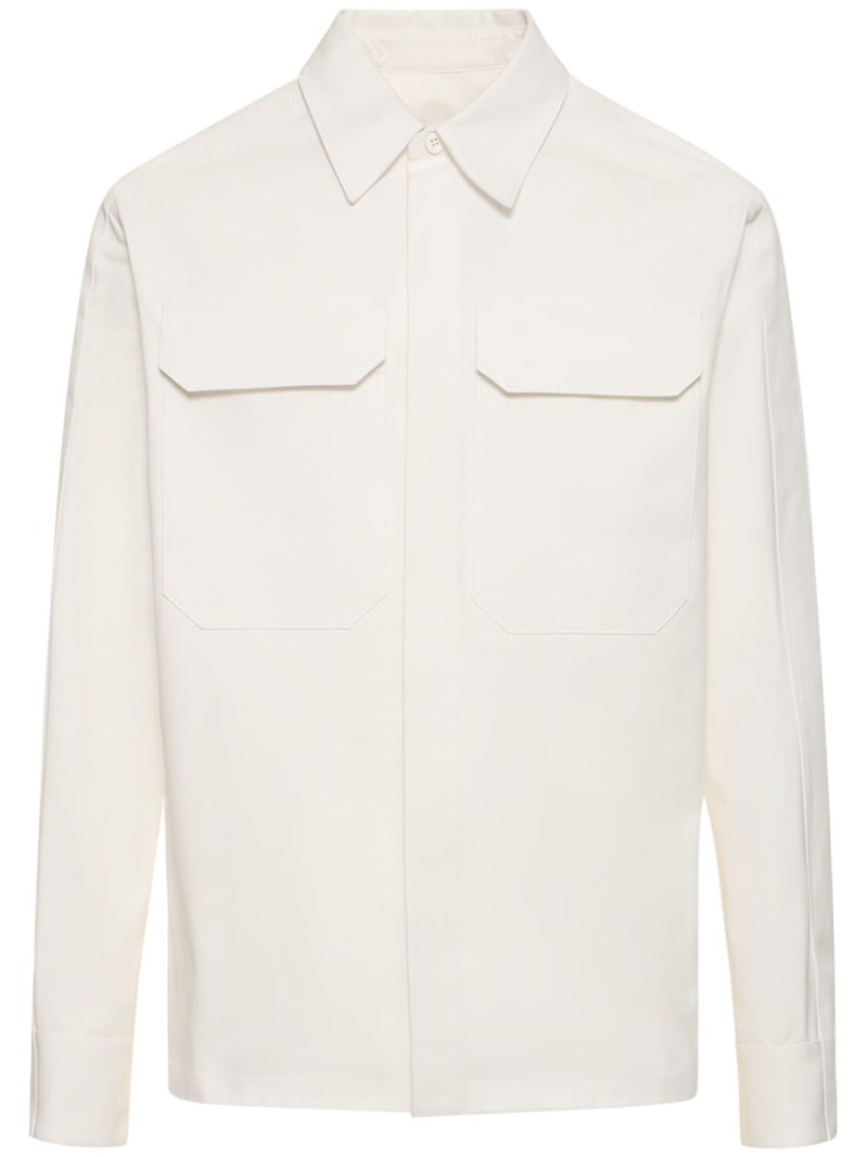 Cotton gabardine overshirt - 1