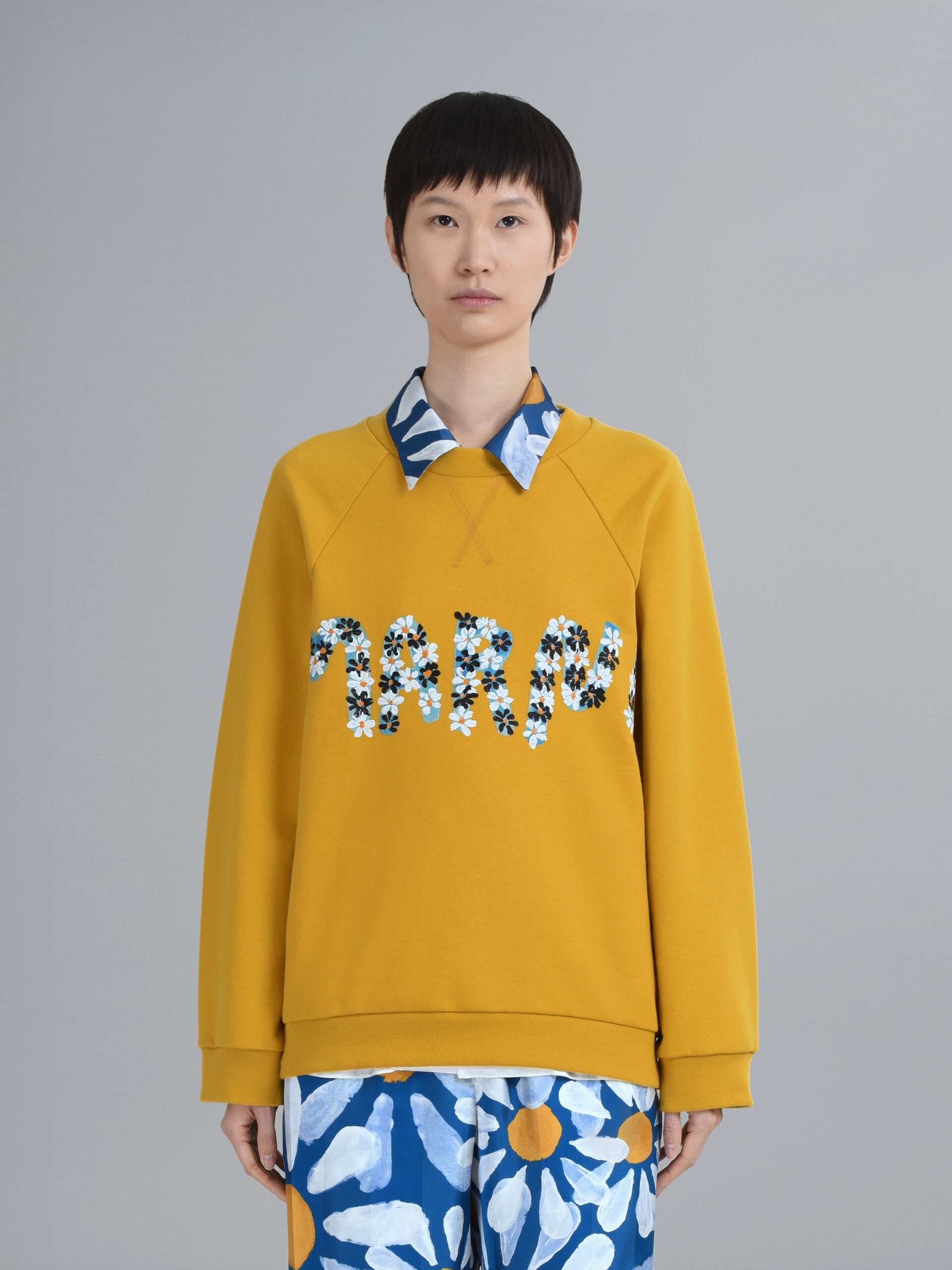 DAISY LOGO PRINT COTTON CREWNECK SWEATSHIRT - 2