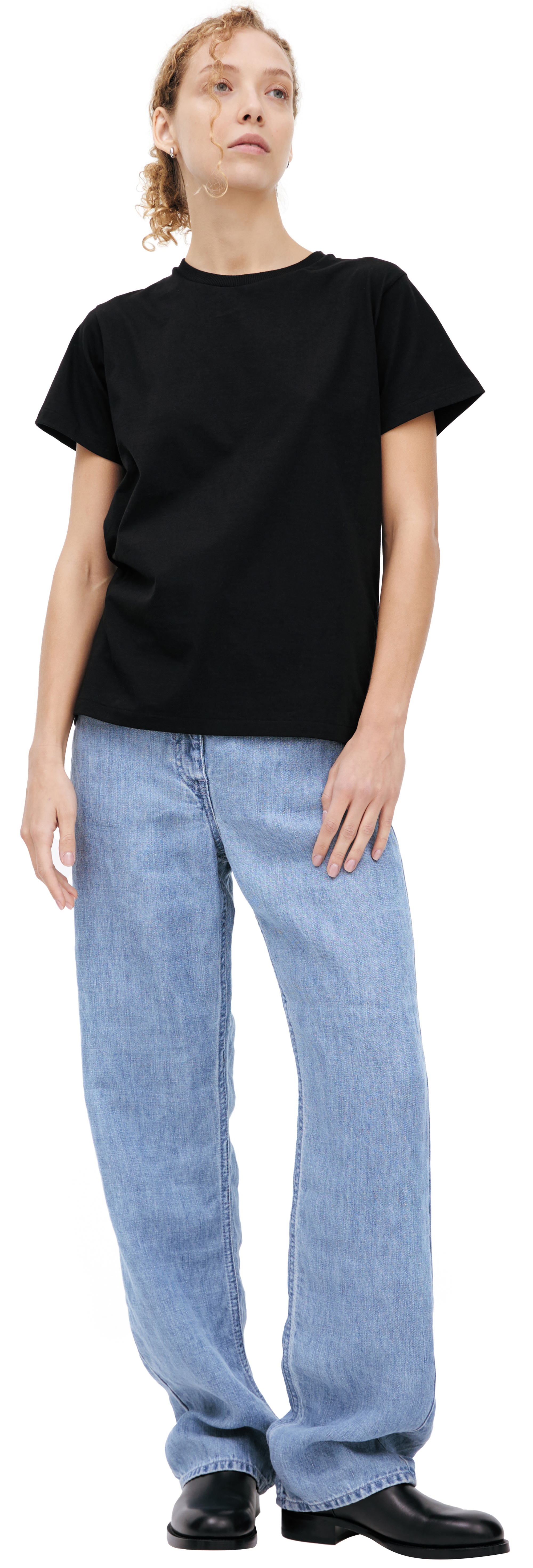BLACK COTTON T-SHIRT - 1