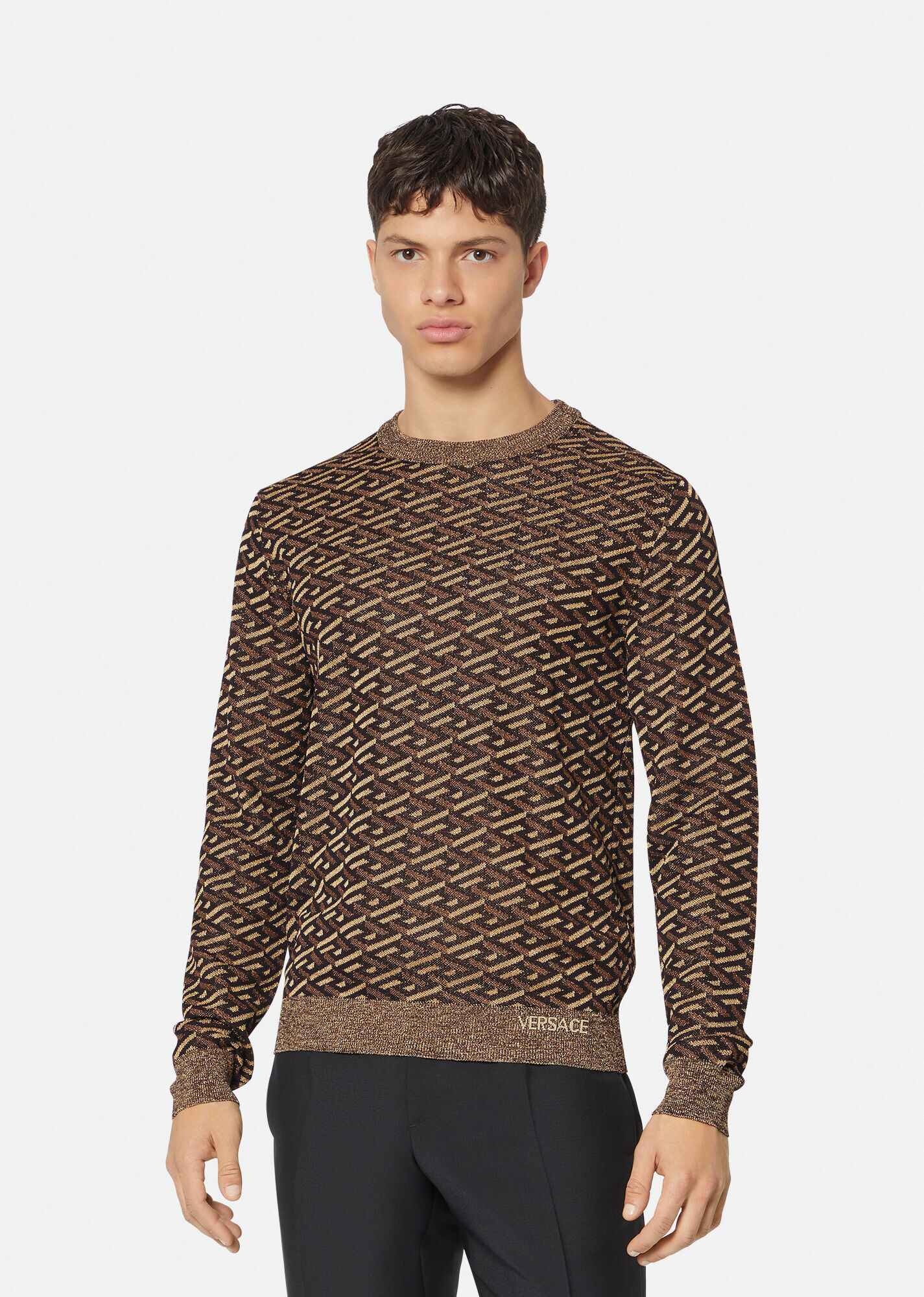 La Greca Metallic Jacquard Sweater - 2