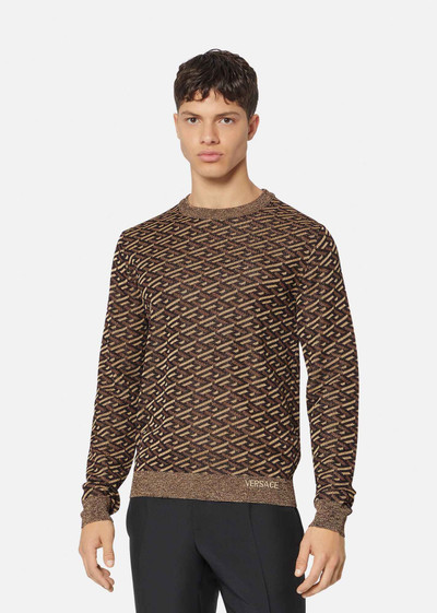 VERSACE La Greca Metallic Jacquard Sweater outlook