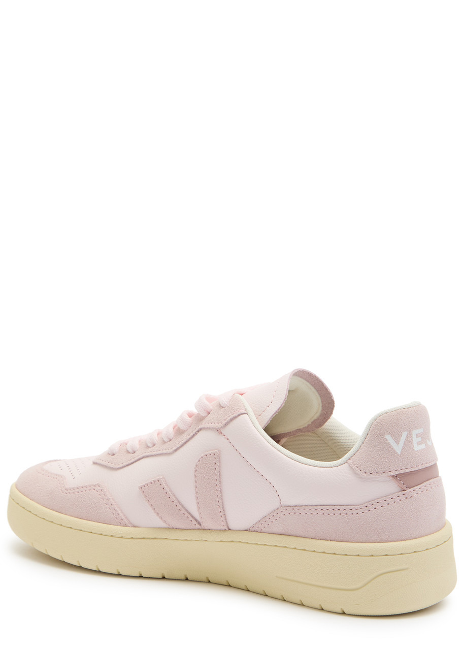 Veja V-90 Panelled Grained Leather Sneakers - 2