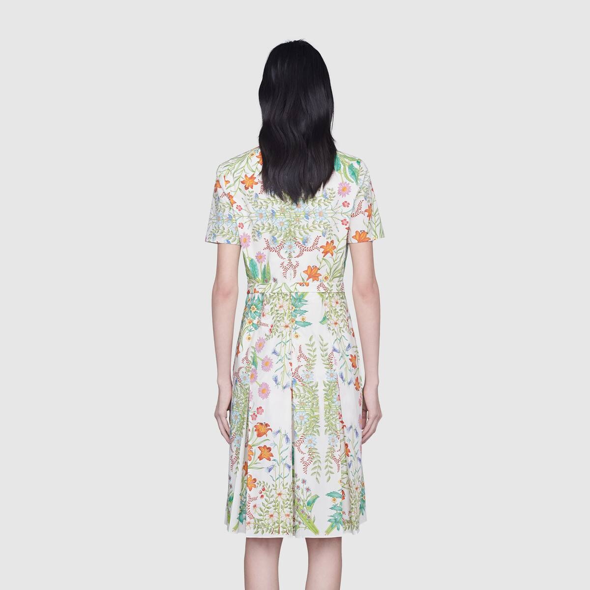 New Flora print cotton midi dress - 4