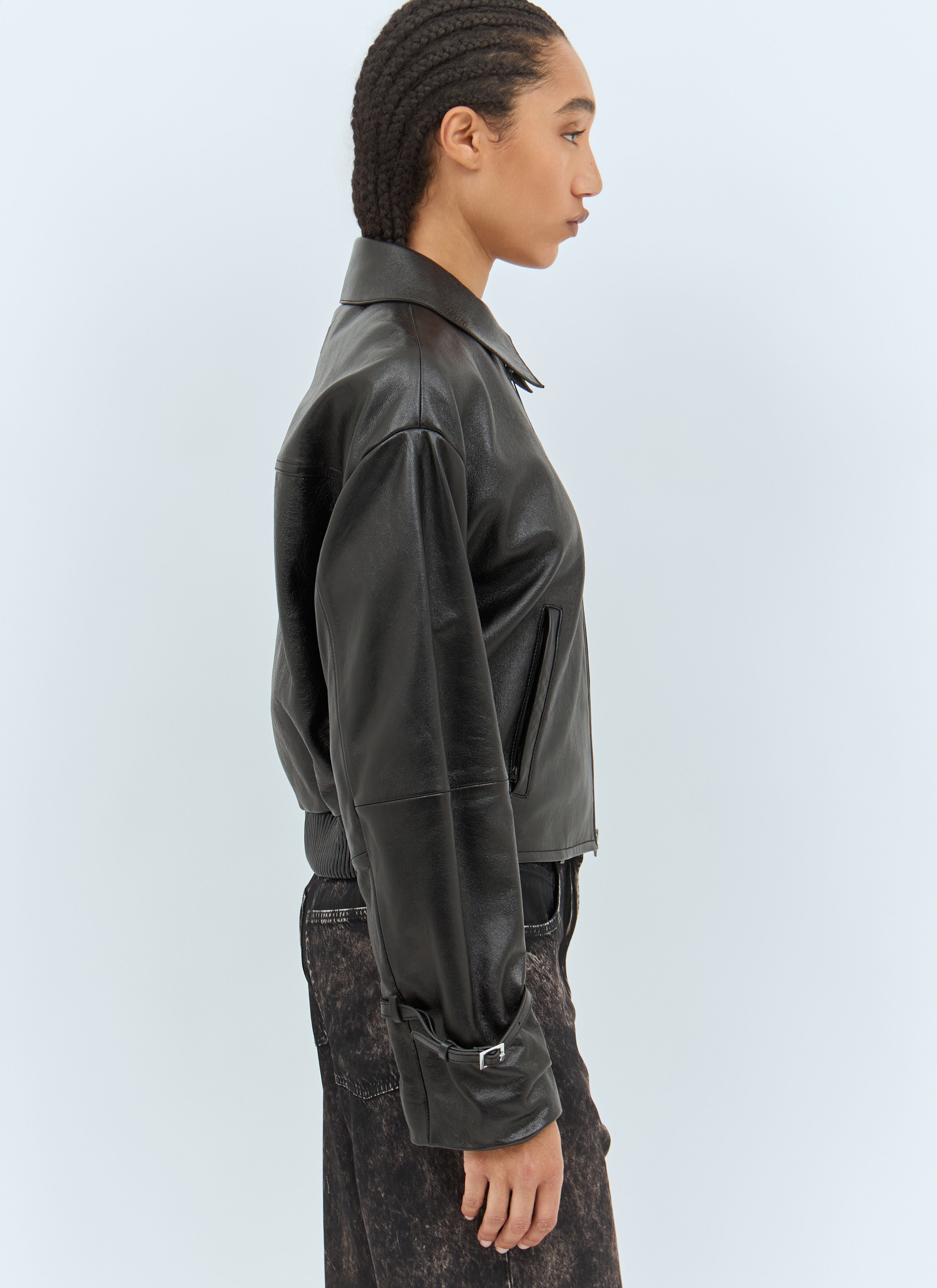 レザージャケット・コート ACNE STUDIOS Women Leather Jackets A70175 700 Acne Studios - Leather jacket - Brown