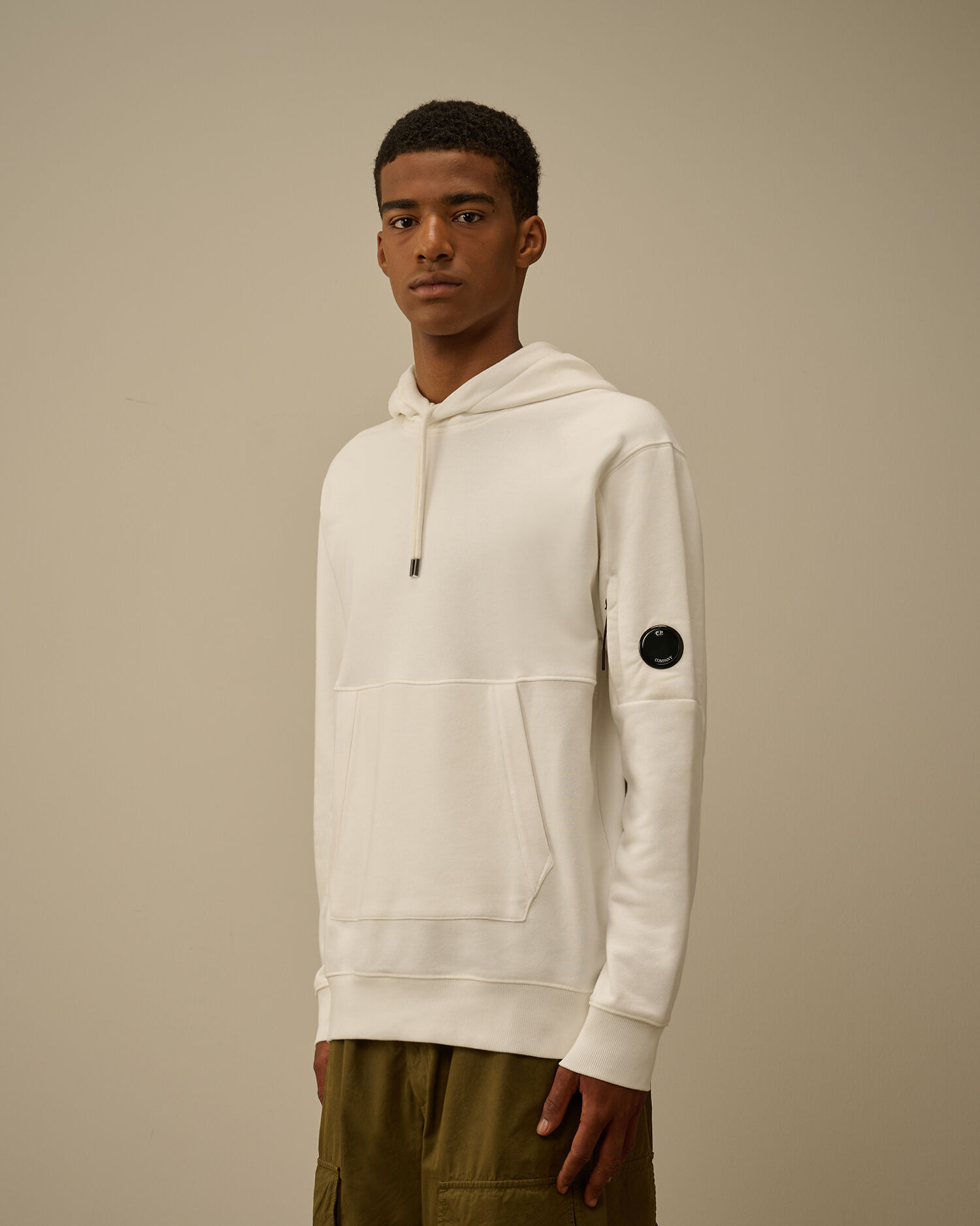 Diagonal Raised Fleece Hooded Lens Sweatshirt - 3
