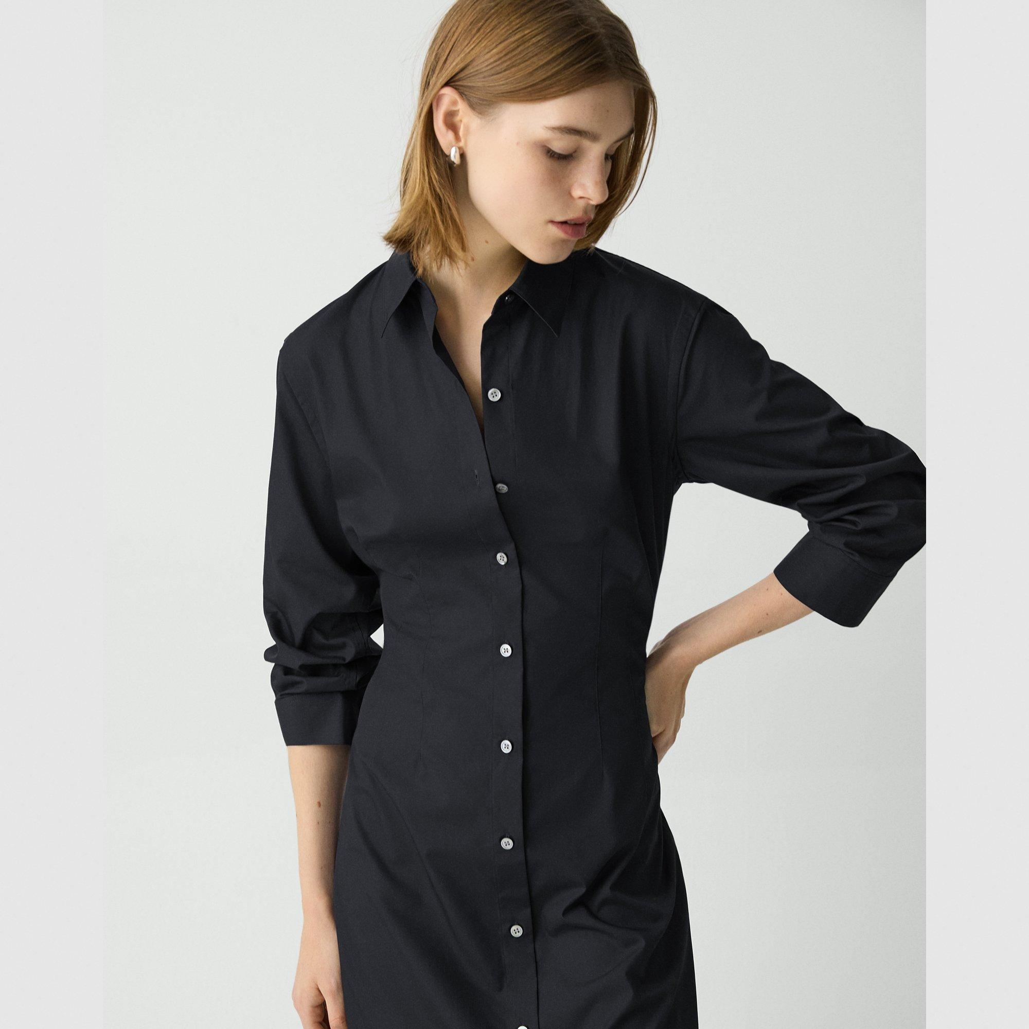 A-Line Midi Dress in Sleek Poplin - 5