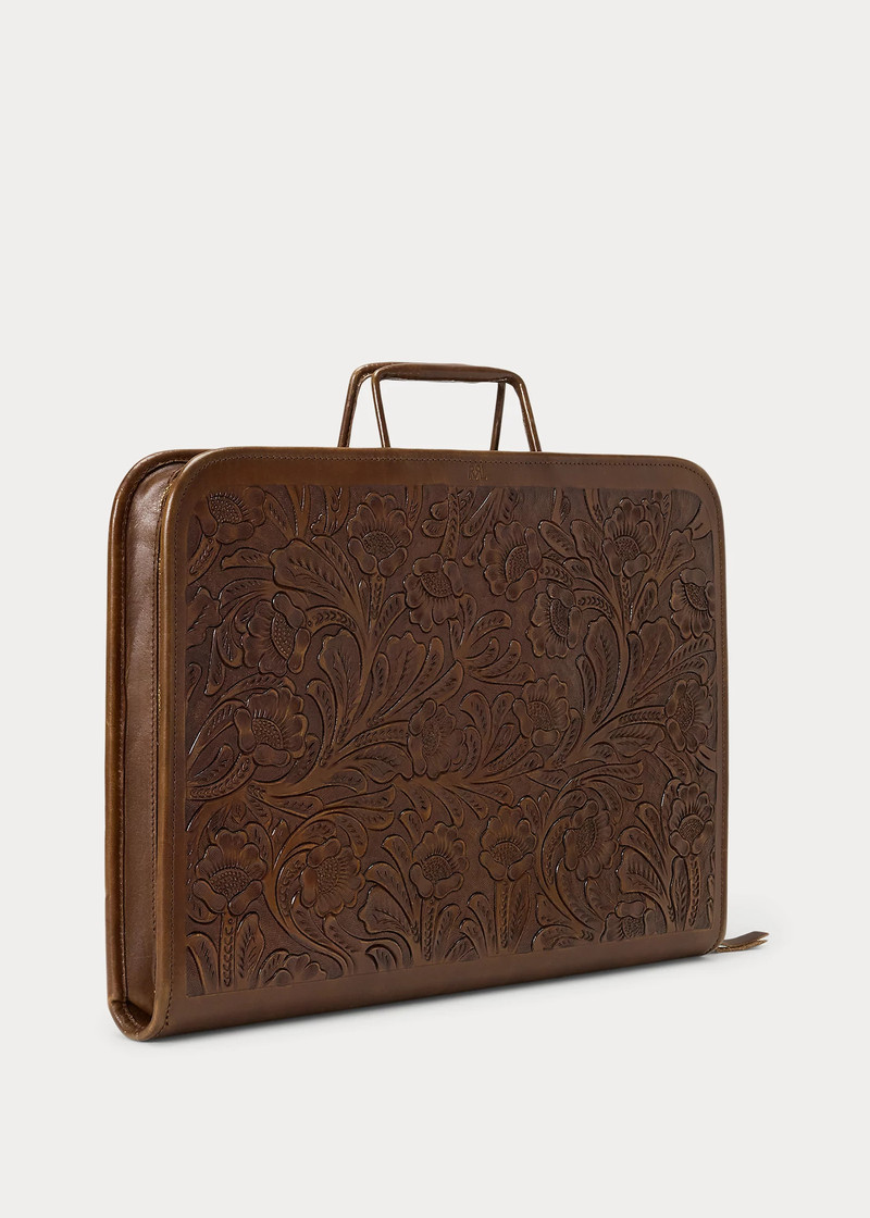 RRL by Ralph Lauren Hand-Tooled Leather Briefcase outlook