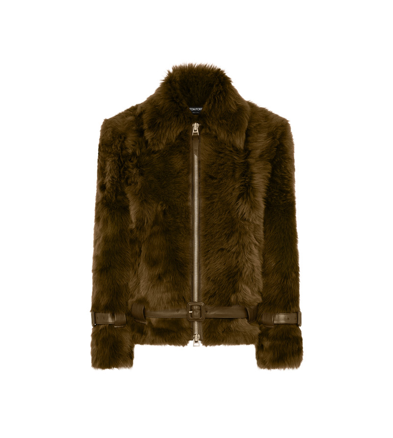 SHEARLING BLOUSON WITH LEATHER DETAILS 1