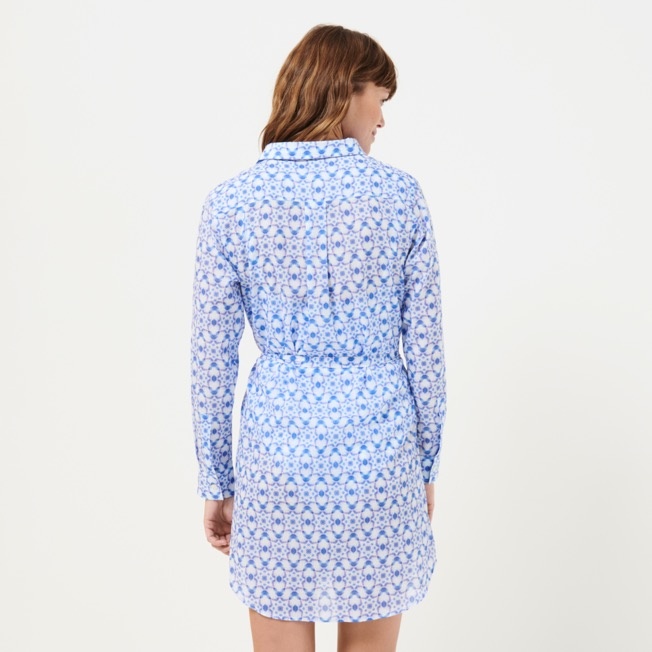 Women Cotton Shirt Dress Ikat Medusa - 3