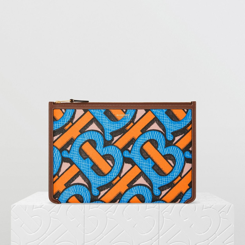 Monogram Print E-canvas and Leather Pouch 8