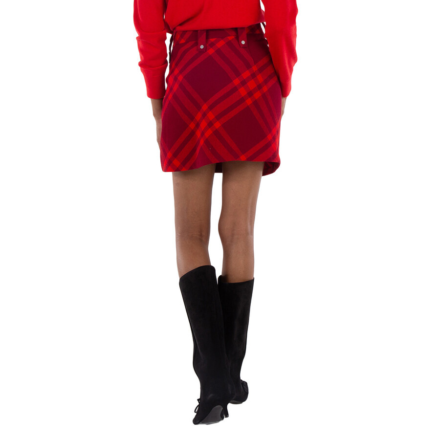 Burberry Check Pleated Wool Mini Skirt - 5