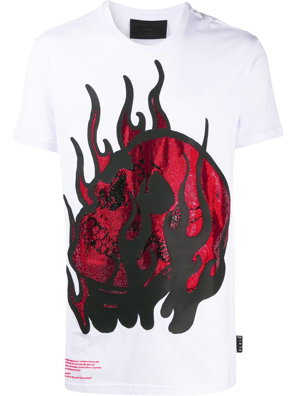 Skull on Fire studded T-shirt - 1