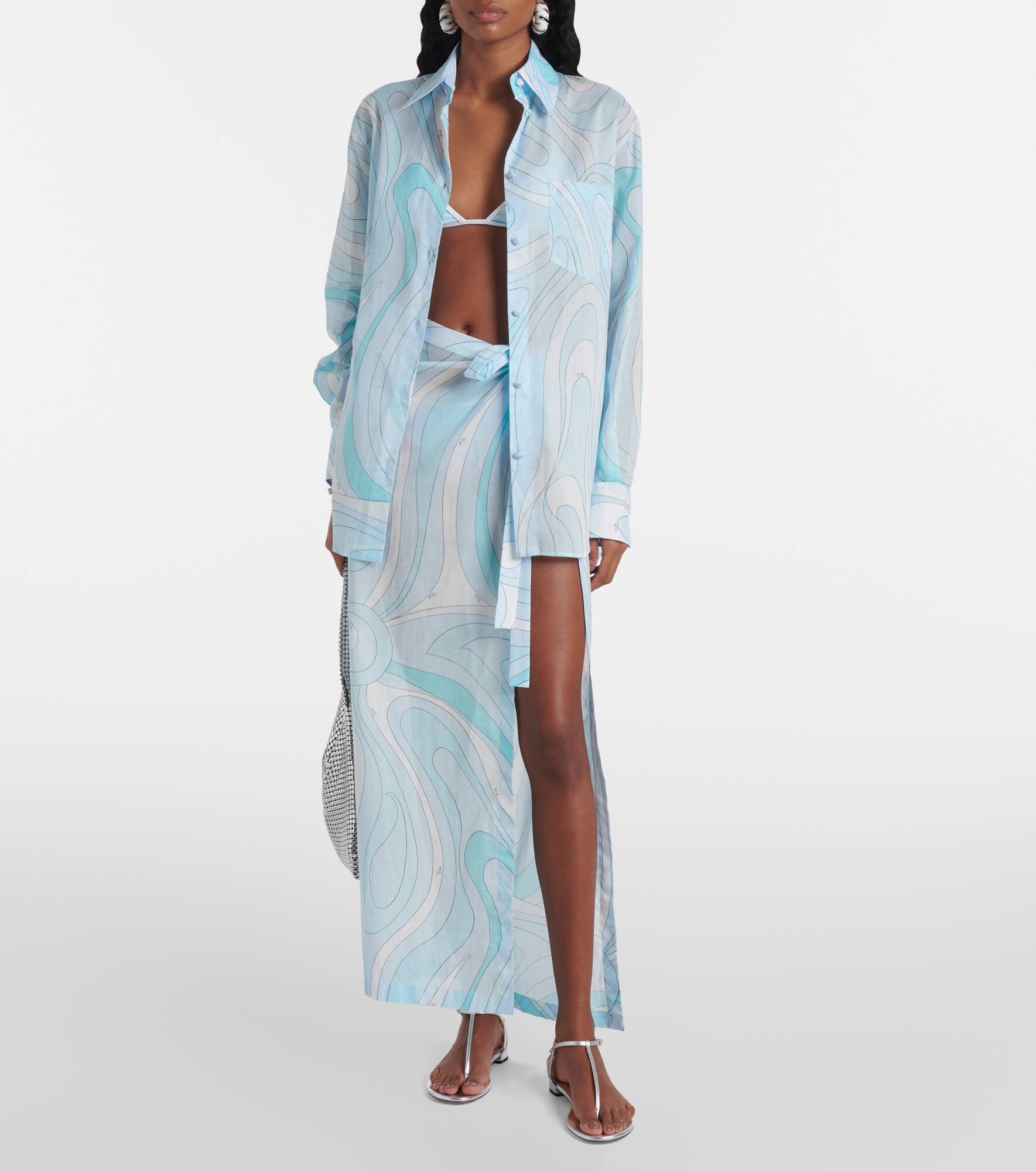 Marmo cotton muslin beach cover-up - 2