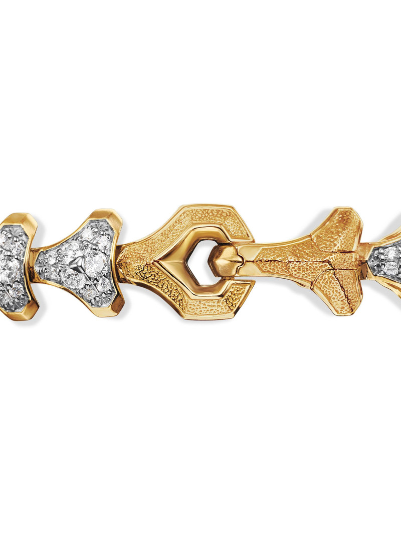 Men's Armory Link Bracelet in 18K Yellow Gold - Diamond 7