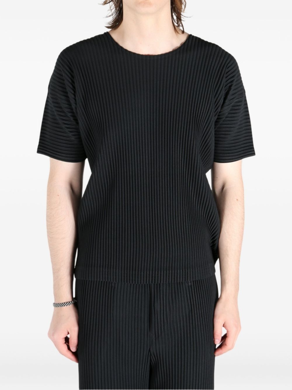 plissé-effect T-shirt - 3
