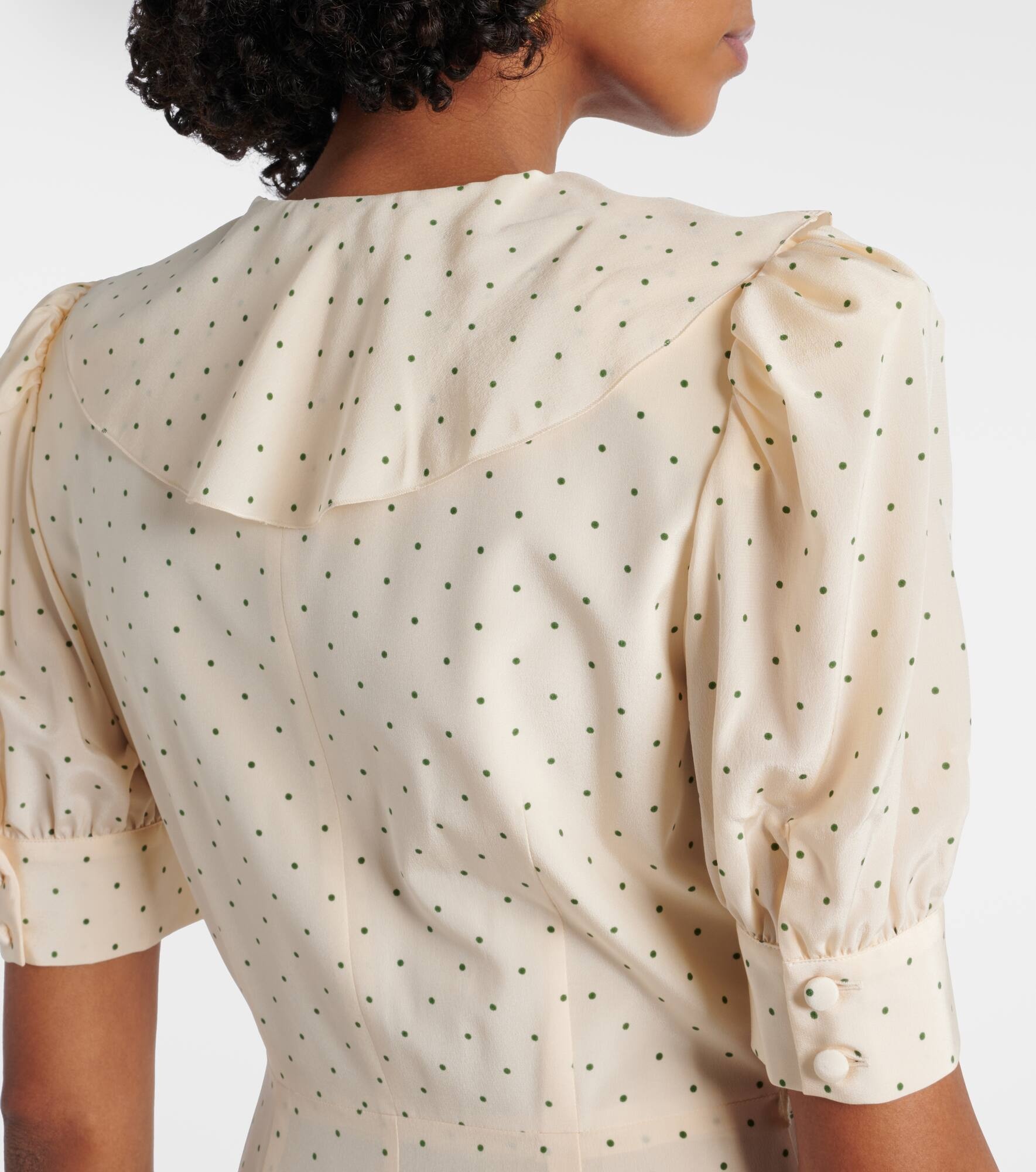 Polka dot silk wrap dress - 6