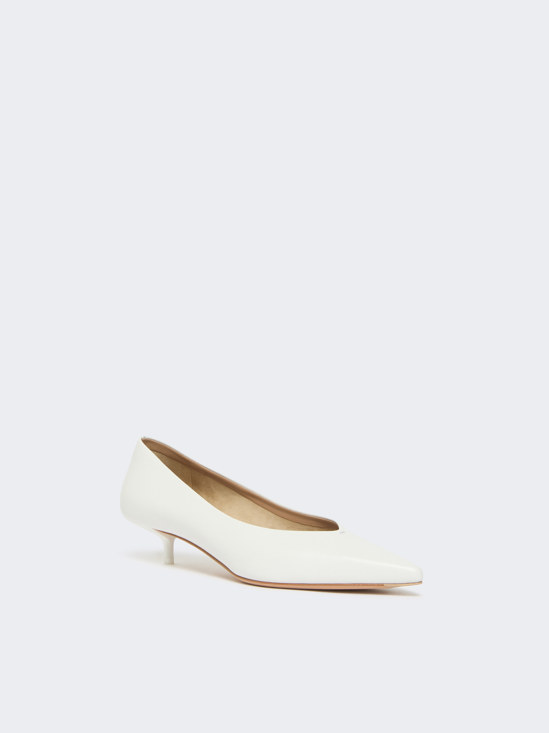 KITTENPUMP Kitten-heel leather court shoes - 2